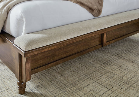 Detail of rich brown wood finish