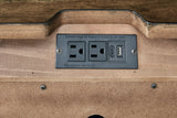Close-up of oil-rubbed bronze-tone knobs on Sturlayne nightstand