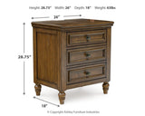 Sturlayne Brown Upholstered Panel Bedroom Set dimension view