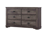 Bedroom view of Coralee Gray Upholstered Sleigh Bedroom Set bed