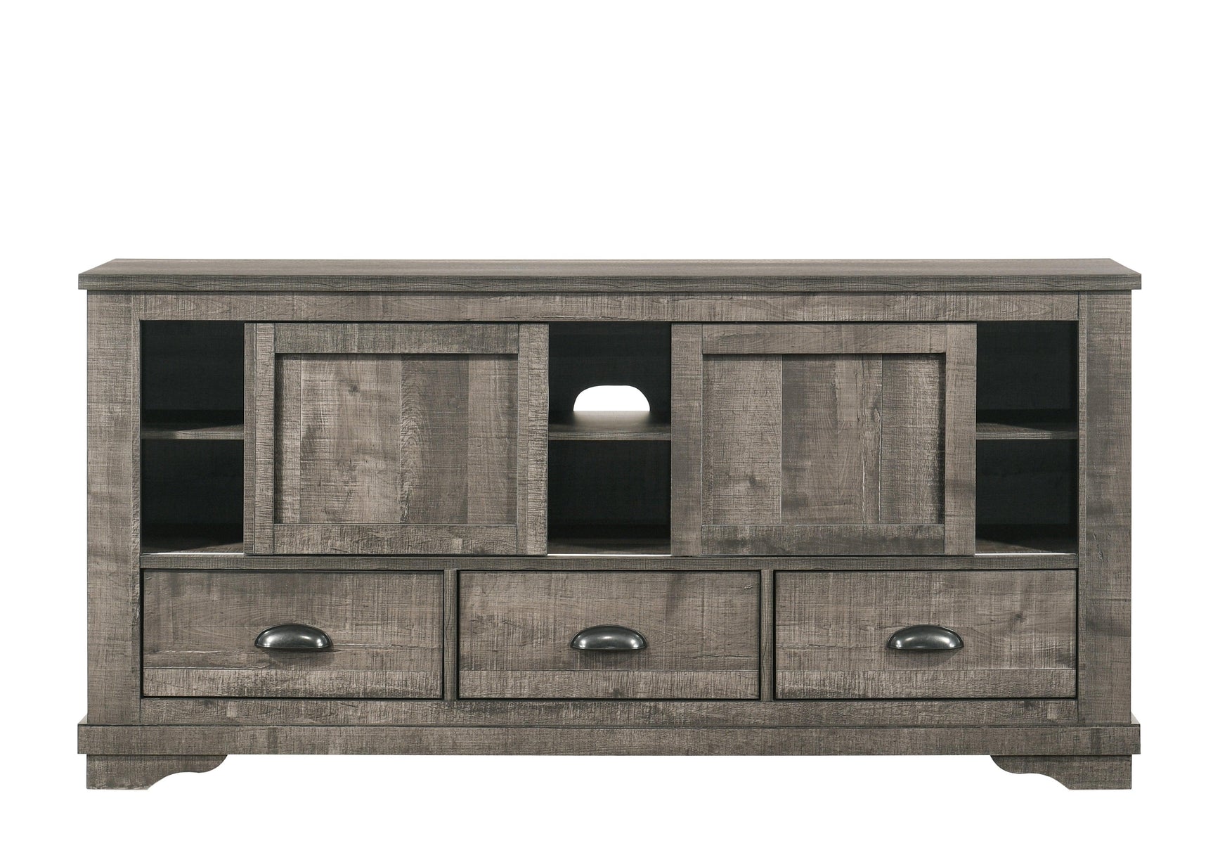 Coralee Gray Upholstered Sleigh Bedroom Set front main view