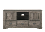 Side profile of Coralee Gray Upholstered Sleigh Bedroom Set bed