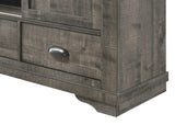 Bedroom detail view of Coralee Gray Upholstered Sleigh Bedroom Set