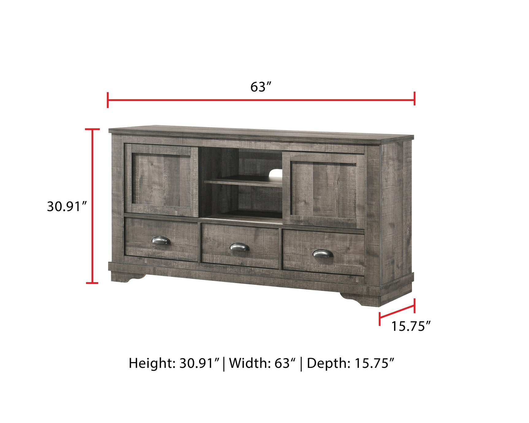 Coralee Gray 4-Drawer Chest angled view