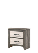 Rhett Chest in modern brown and cream finish with 4 metal drawers