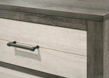 Top view of Rhett Chest with brown wood grain and cream accents