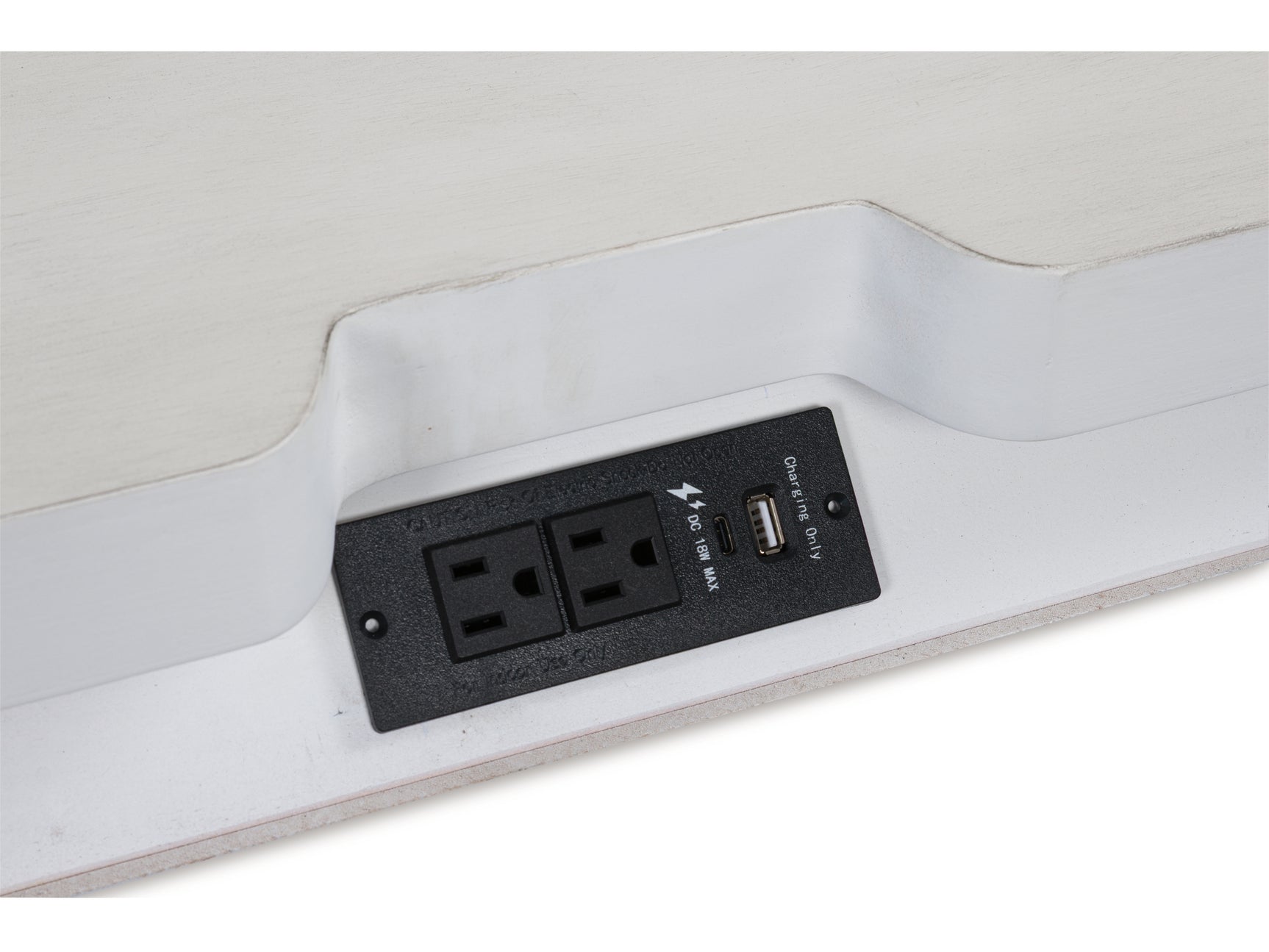 Rowlenstown Nightstand USB and power outlet detail