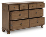 Rowlenstown dresser angled open drawers showing felt-lined top drawers