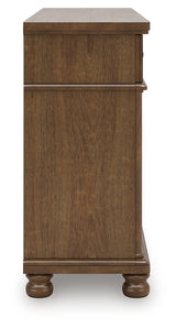 Rowlenstown dresser side view showcasing wood grain finish