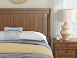Close-up of headboard design on Rowlenstown Queen Poster Bed