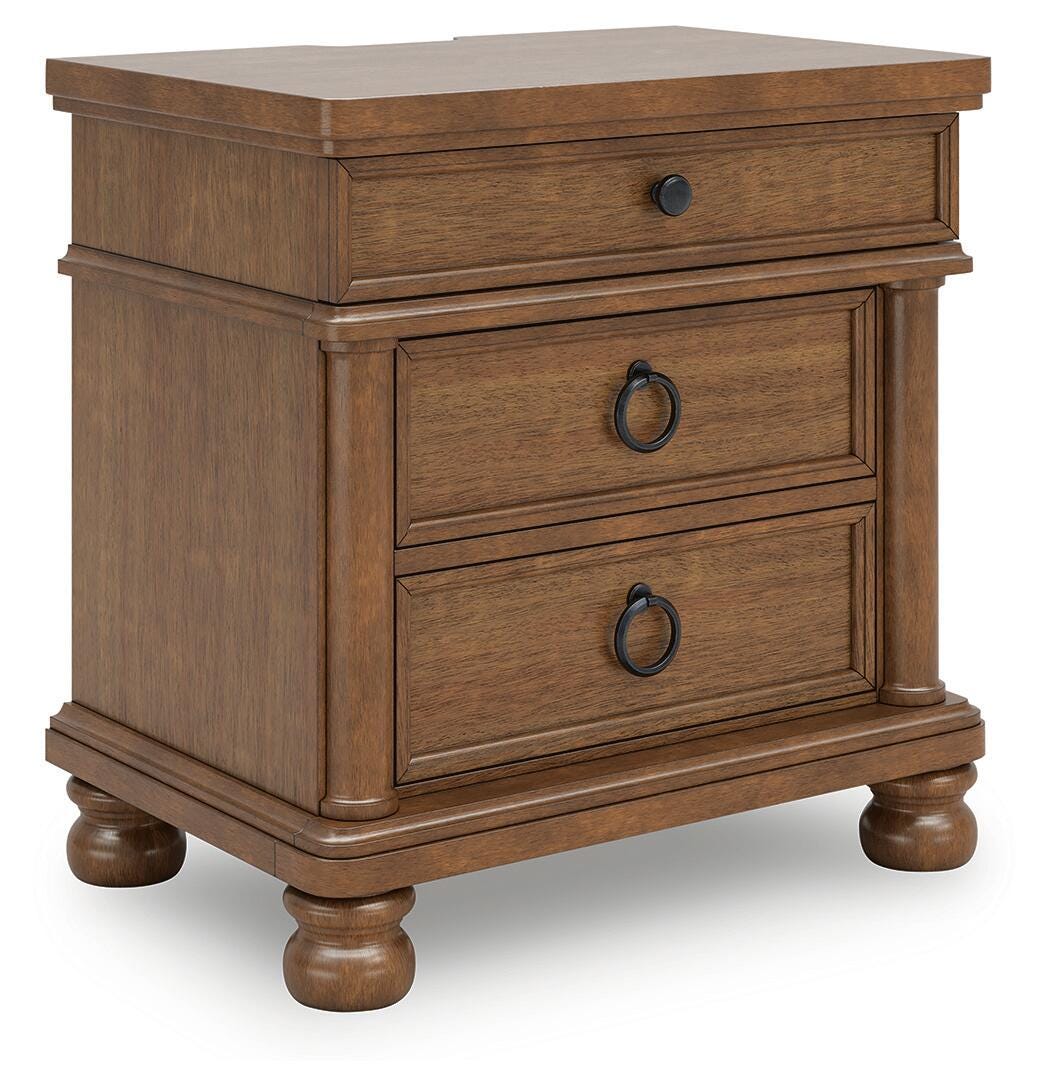 Rowlenstown Brown Poster Bedroom Set angled view