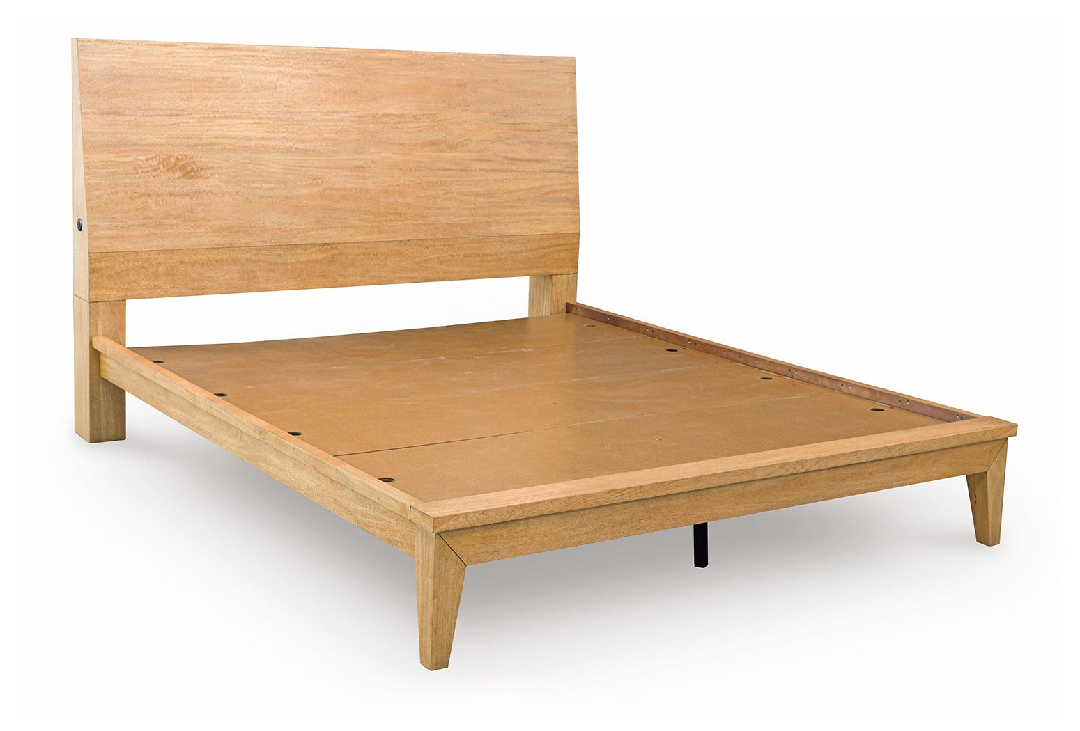 Sherbana panel bed side view showing headboard and footboard