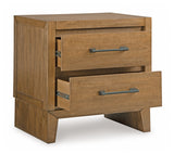 Sherbana nightstand angled open drawer view showing interior