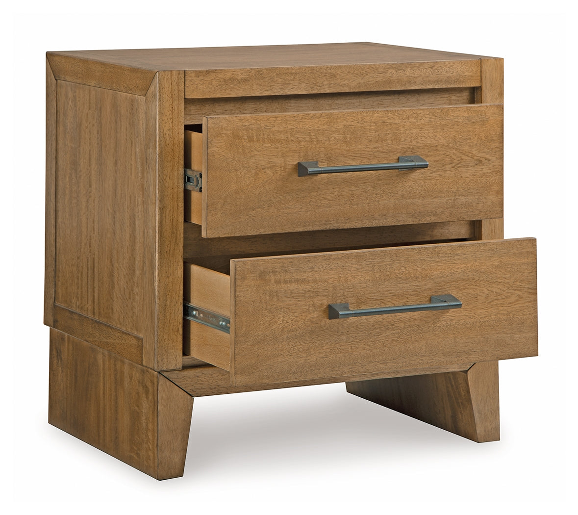 Sherbana nightstand angled open drawer view showing interior