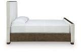 Radkin Burnished Brown Queen Upholstered Panel Bed view 6
