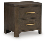 Radkin Burnished Brown Nightstand angled view