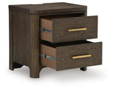 Radkin Burnished Brown Nightstand angled view