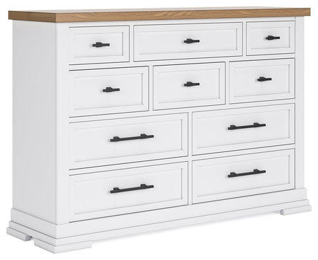 Ashbryn dresser angled view showing side and top