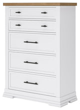 Ashbryn Chest of Drawers open drawer showcasing felt lining