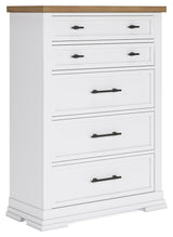 Ashbryn Chest of Drawers angled side view showing drawer detail