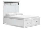 Ashbryn White/Natural Panel Storage Bedroom Set angled view