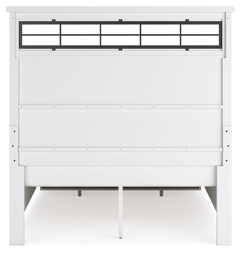 Ashbryn White Natural Queen Panel Storage Bed back view