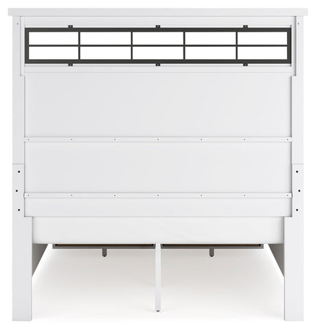 Ashbryn White Natural Queen Panel Storage Bed back view