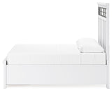 Ashbryn White Natural Queen Panel Storage Bed side alternate angle