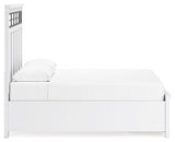 Ashbryn White Natural Queen Panel Storage Bed side view