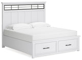 Ashbryn King Storage Bed, side angle showing headboard details