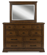 Taffenbrook dresser head-on view with mirror attached