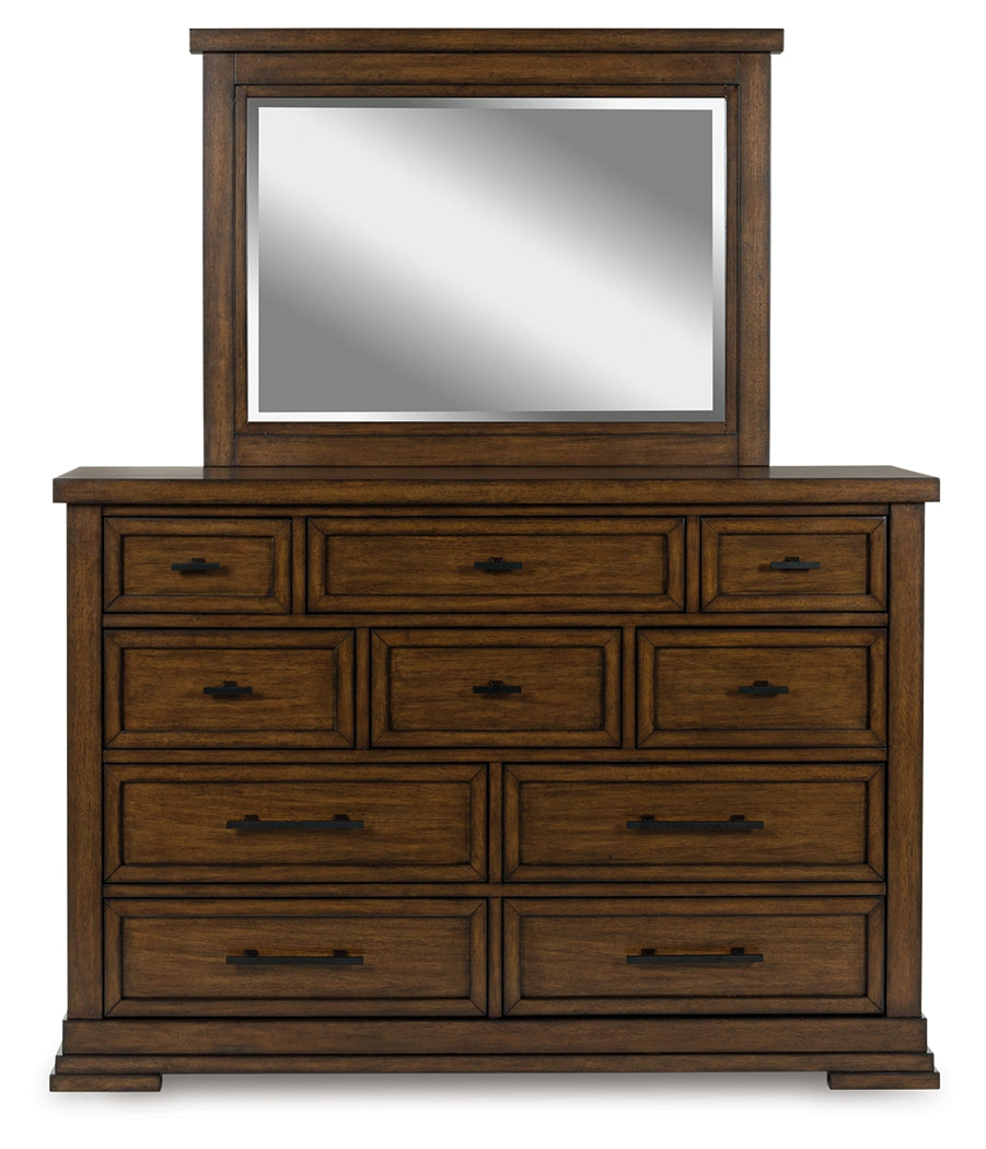 Taffenbrook dresser head-on view with mirror attached