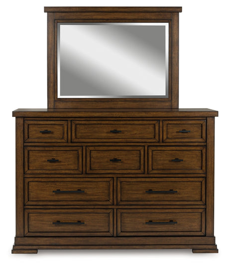 Taffenbrook dresser head-on view with mirror attached