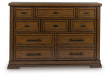 Taffenbrook dresser medium brown front direct view