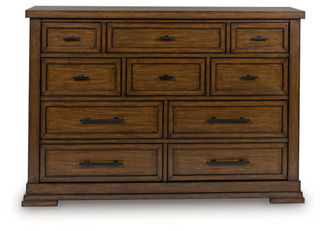 Taffenbrook dresser medium brown front direct view