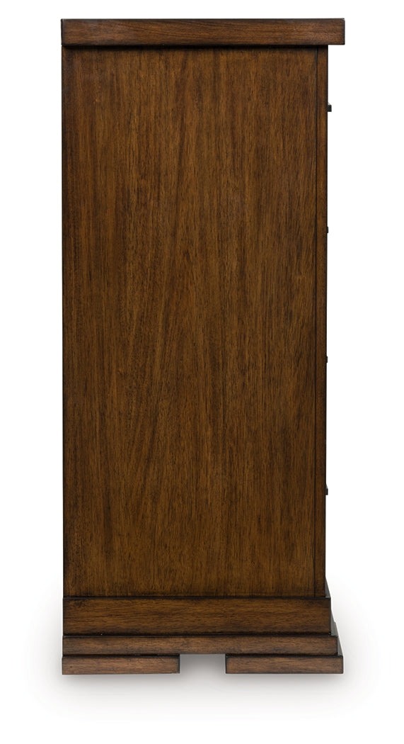 Taffenbrook dresser medium brown side profile