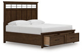 Open storage drawer under Taffenbrook king bed