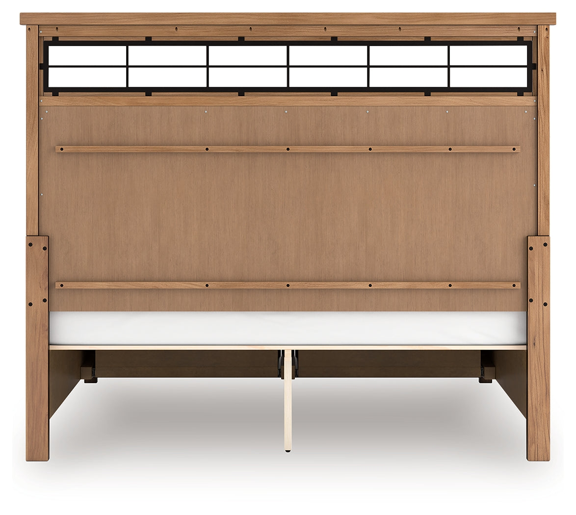 Rear view of king panel storage bed