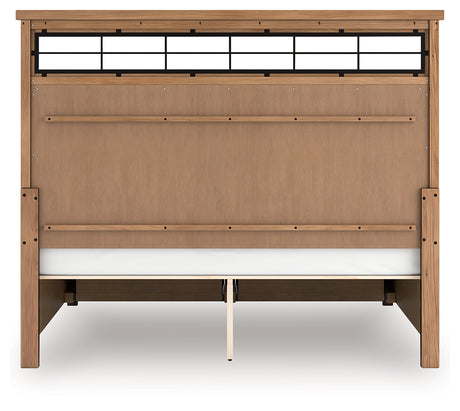 Rear view of king panel storage bed