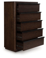 Dilenno Chest of Drawers open drawer side angle