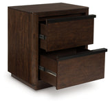 Dilenno Nightstand angled open drawer side view