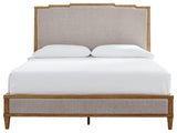 Sharlance king upholstered panel bed, head-on view