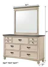 Sawyer Chest Cream/Brown, Modern And Sleek Contemporary Wood, Pewter Bail And Nickel Knob 5 Drawers - Ella Furniture