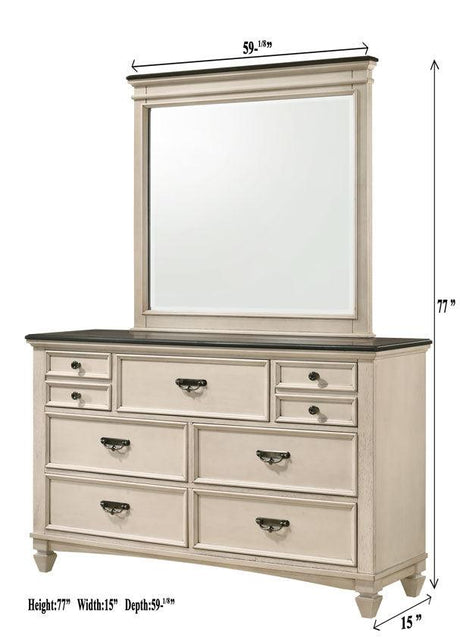 Top view of Sawyer Night Stand showing drawer spacing and finish