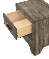 Millie Brown Finish Transitional Modern Wood Grain Twin Panel Bed - Ella Furniture