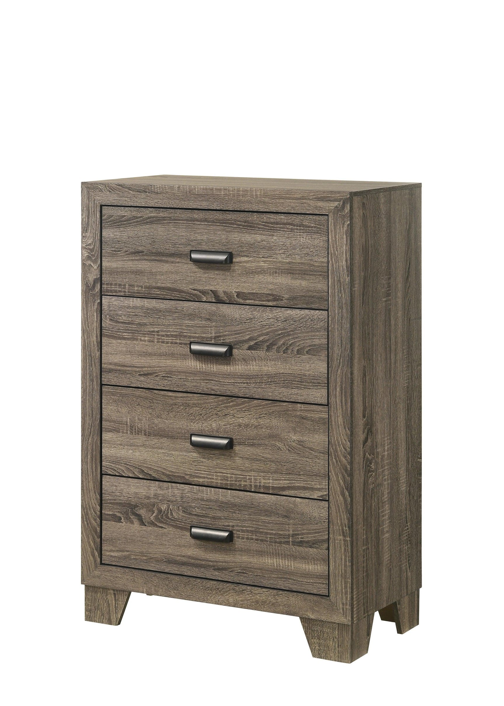 Millie Grey Contemporary Solid Wood And Veneers Fabric Panel Upholstered Full Bed - Ella Furniture