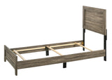 Millie Brown Finish Transitional Modern Wood Grain Twin Panel Bed - Ella Furniture
