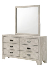 Millie Light Gray Panel Bedroom Set with Bed, Dresser, Mirror, Nightstand & Chest dresser and mirror by Crownmark | Decor Furniture