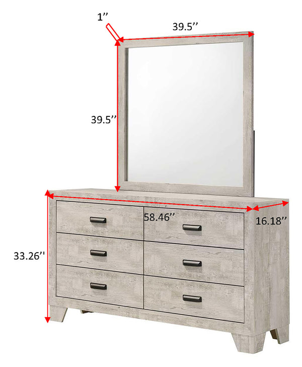 Millie White Dresser with Optional Mirror dresser and mirror by Crownmark | Decor Furniture