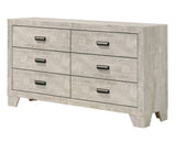Millie Light Gray Panel Bedroom Set with Bed, Dresser, Mirror, Nightstand & Chest dresser by Crownmark | Decor Furniture